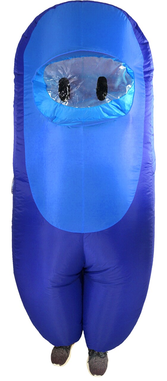 Kid's Blue Amongst Us Sus Imposter Crewmate Killer Inflatable Costume